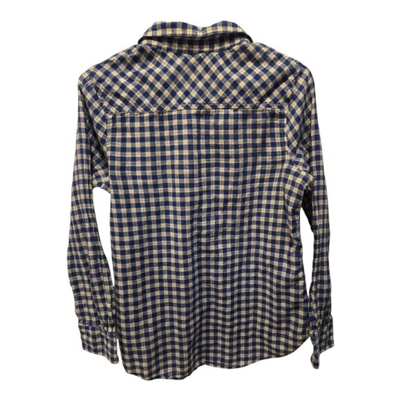 MERONA BUTTON DOWN BLUE AND WHITE CHECKERED BLOUSE SZ M - Picture 4 of 6